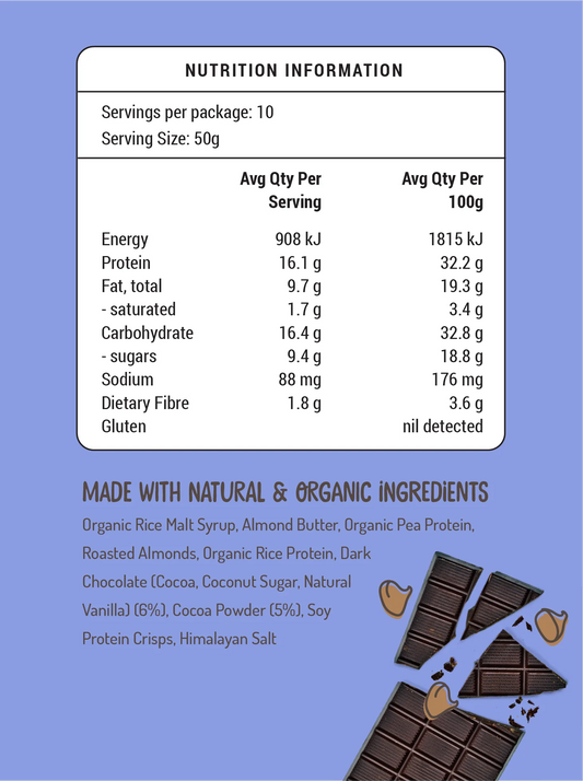 FOD BODS Bars FODBODS Low FODMAP Double Choc 50g Bars