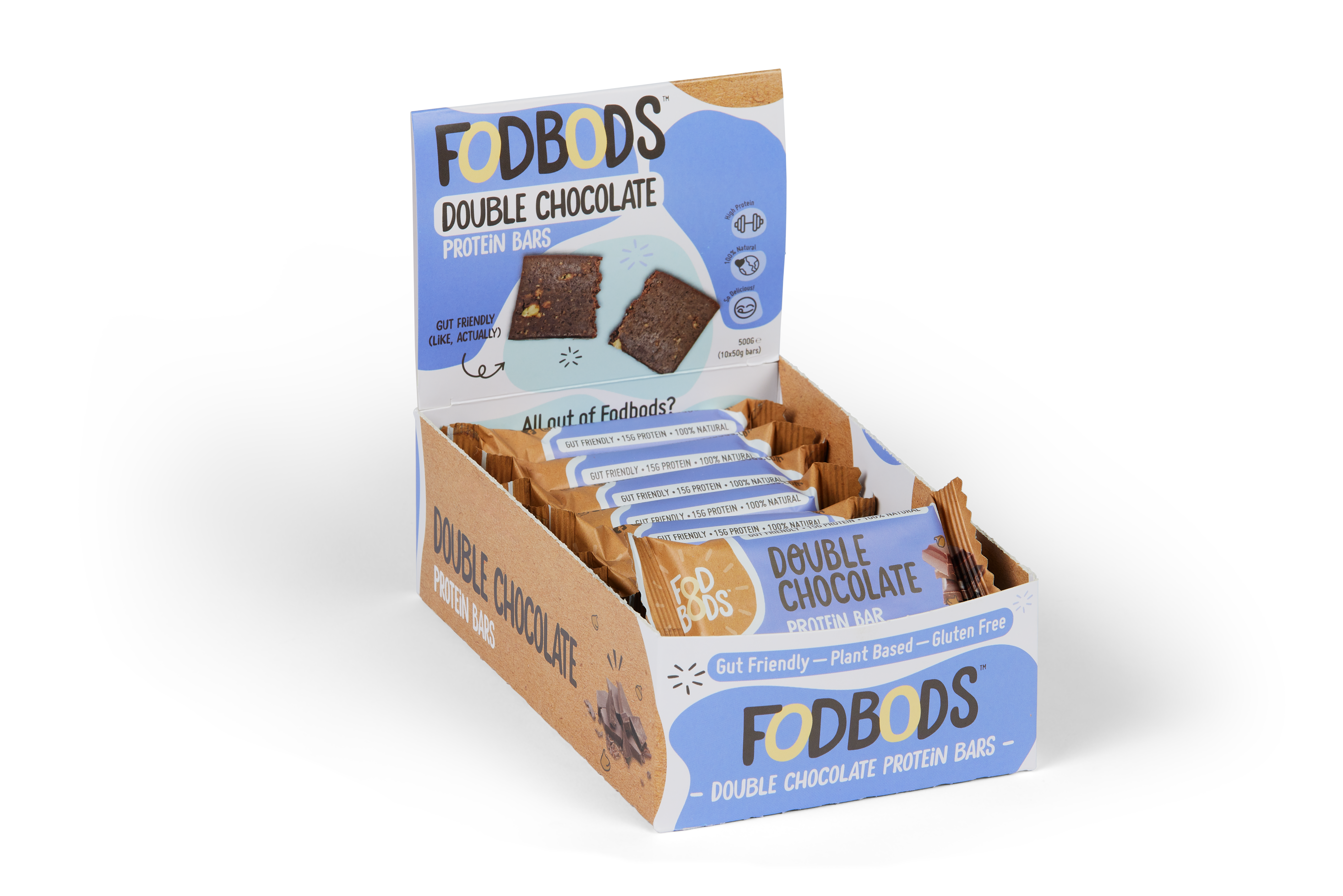 FOD BODS Bars FODBODS Low FODMAP Double Choc 50g Bars