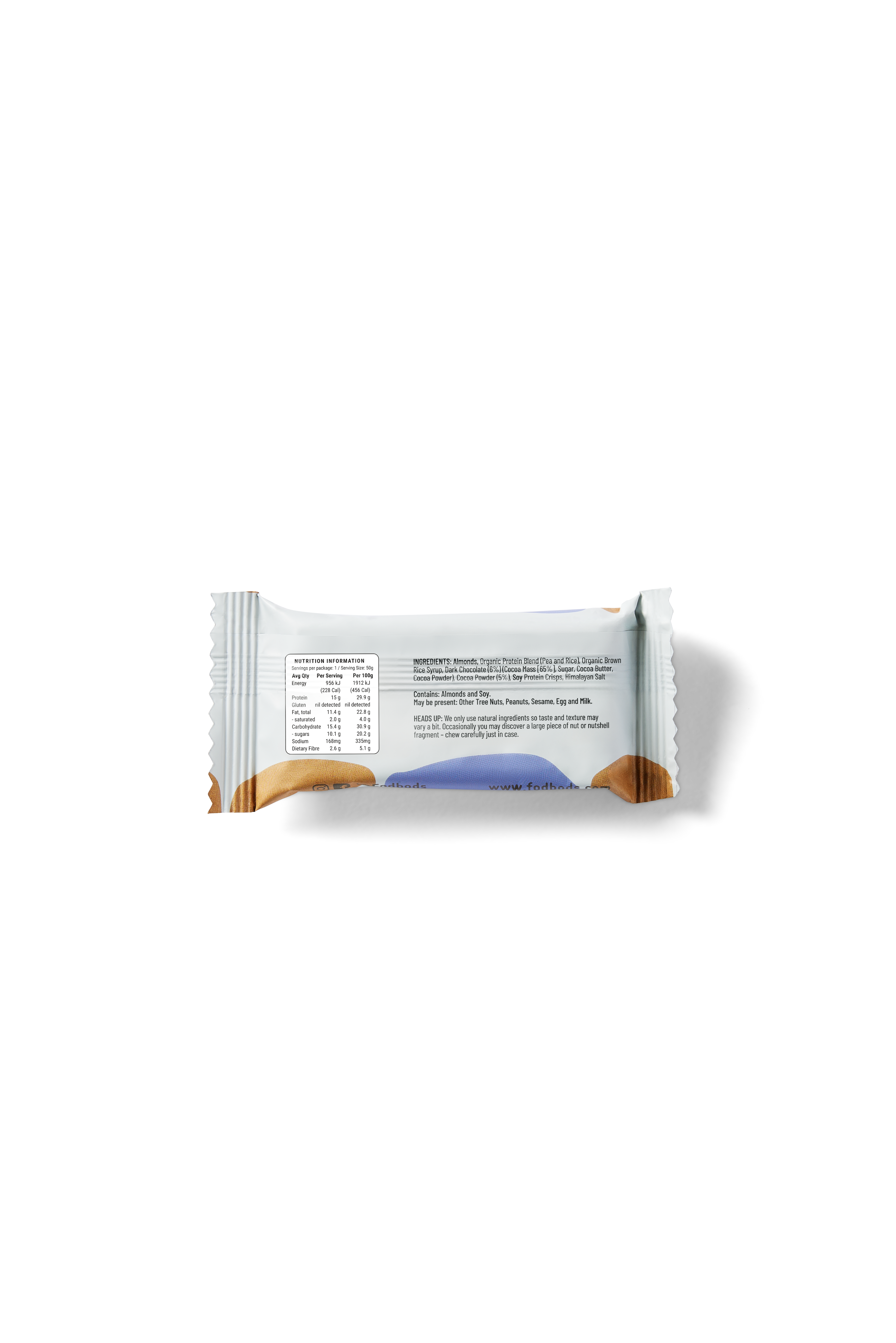 FOD BODS Bars FODBODS Low FODMAP Double Choc 50g Bars