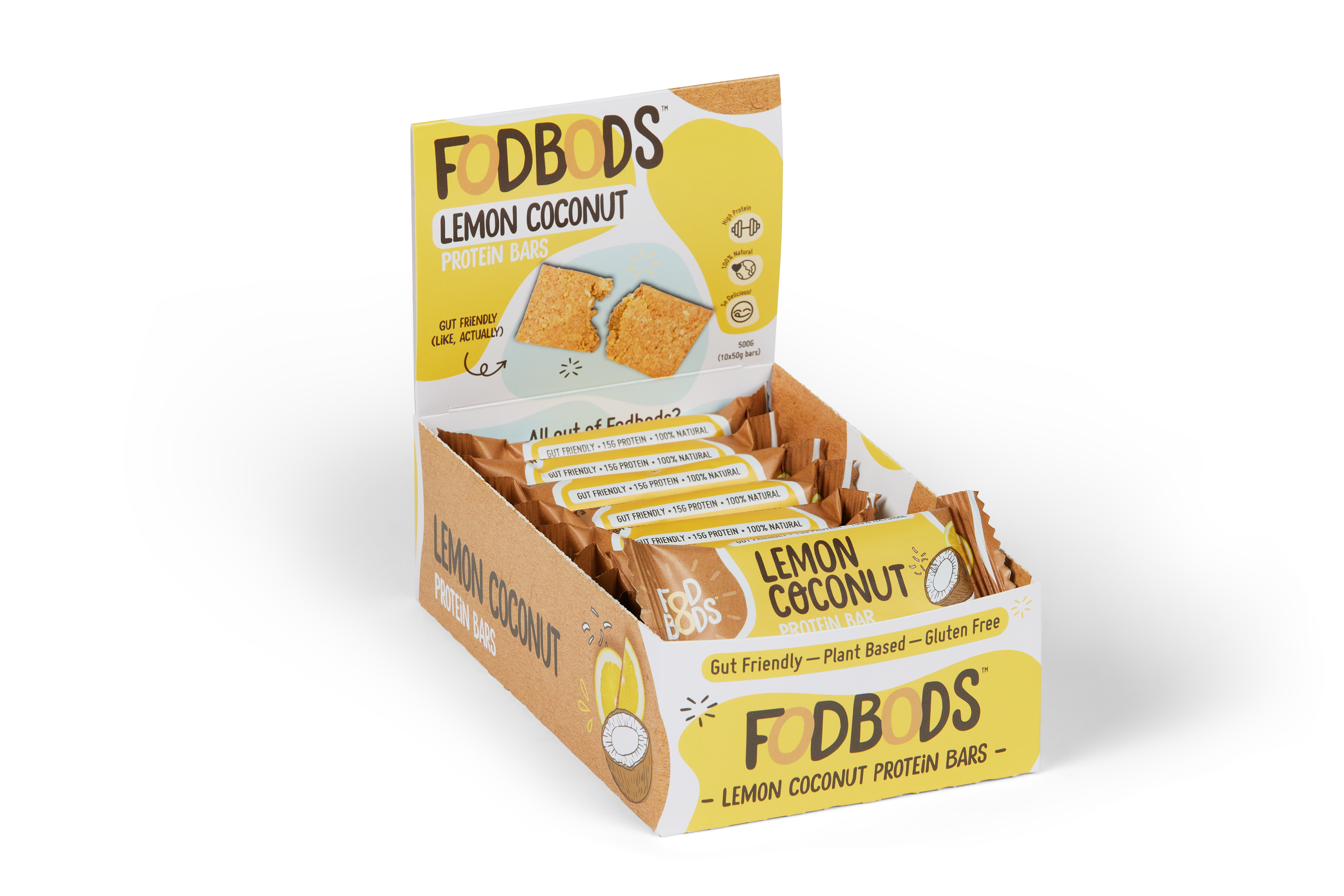 FOD BODS Bars 1 Bar FODBODS Low FODMAP Lemon Coconut  50g