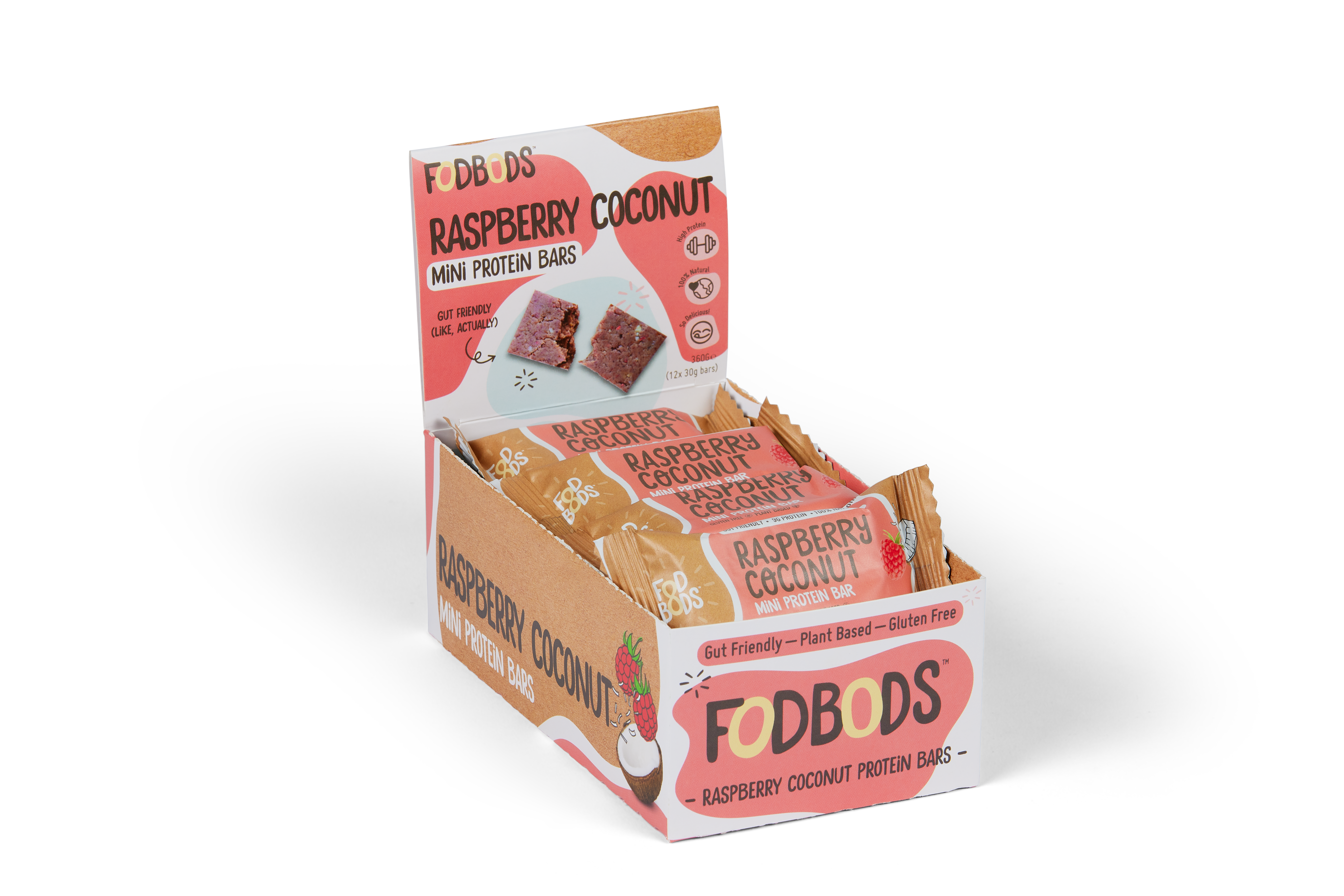 FOD BODS Bars FODBODS Low FODMAP Raspberry Coconut 30g