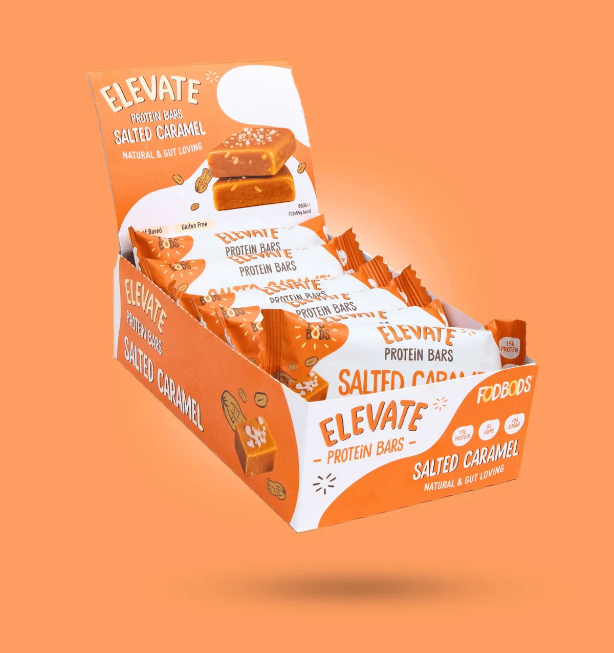 FOD BODS Bars Salted Caramel ELEVATE Protein Bars 55g