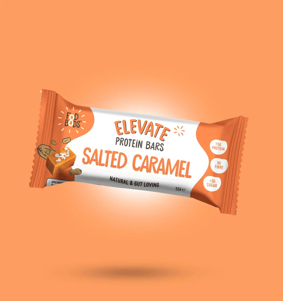 FOD BODS Bars Salted Caramel ELEVATE Protein Bars 55g