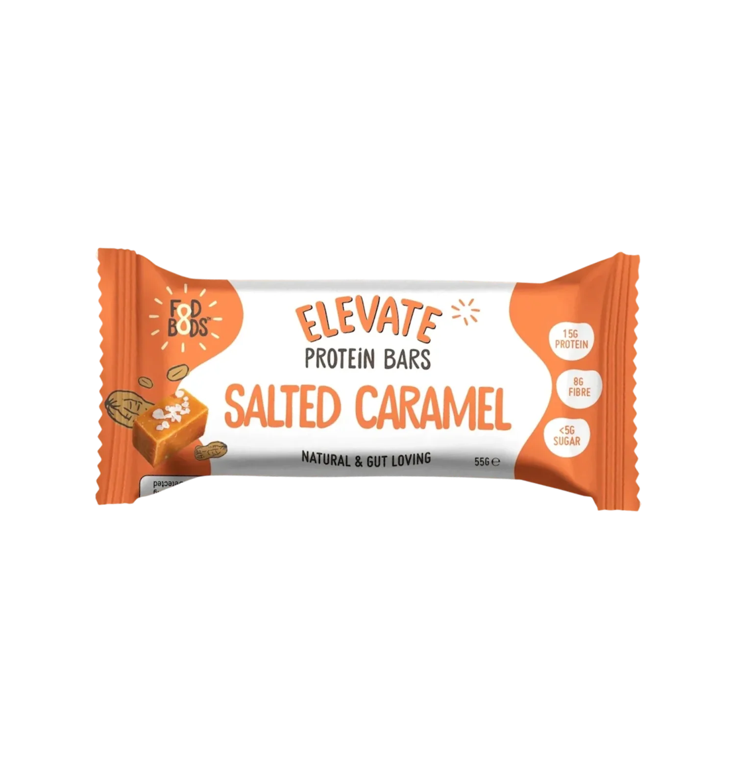 FOD BODS Bars Salted Caramel ELEVATE Protein Bars 55g