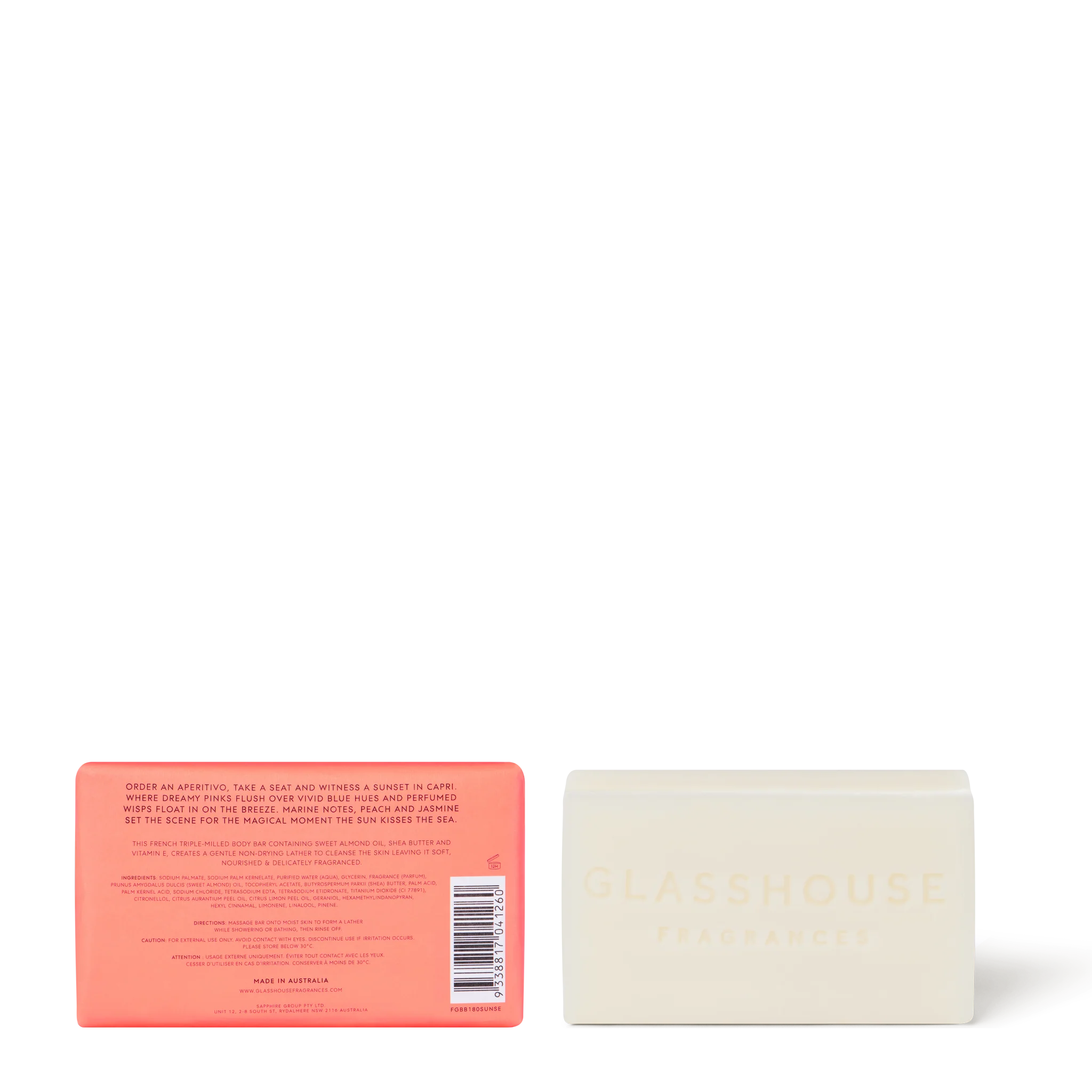 Glasshouse Fragrance glasshouse Glasshouse Sunsets In Capri Body Bar + FREE Body Bar Tray