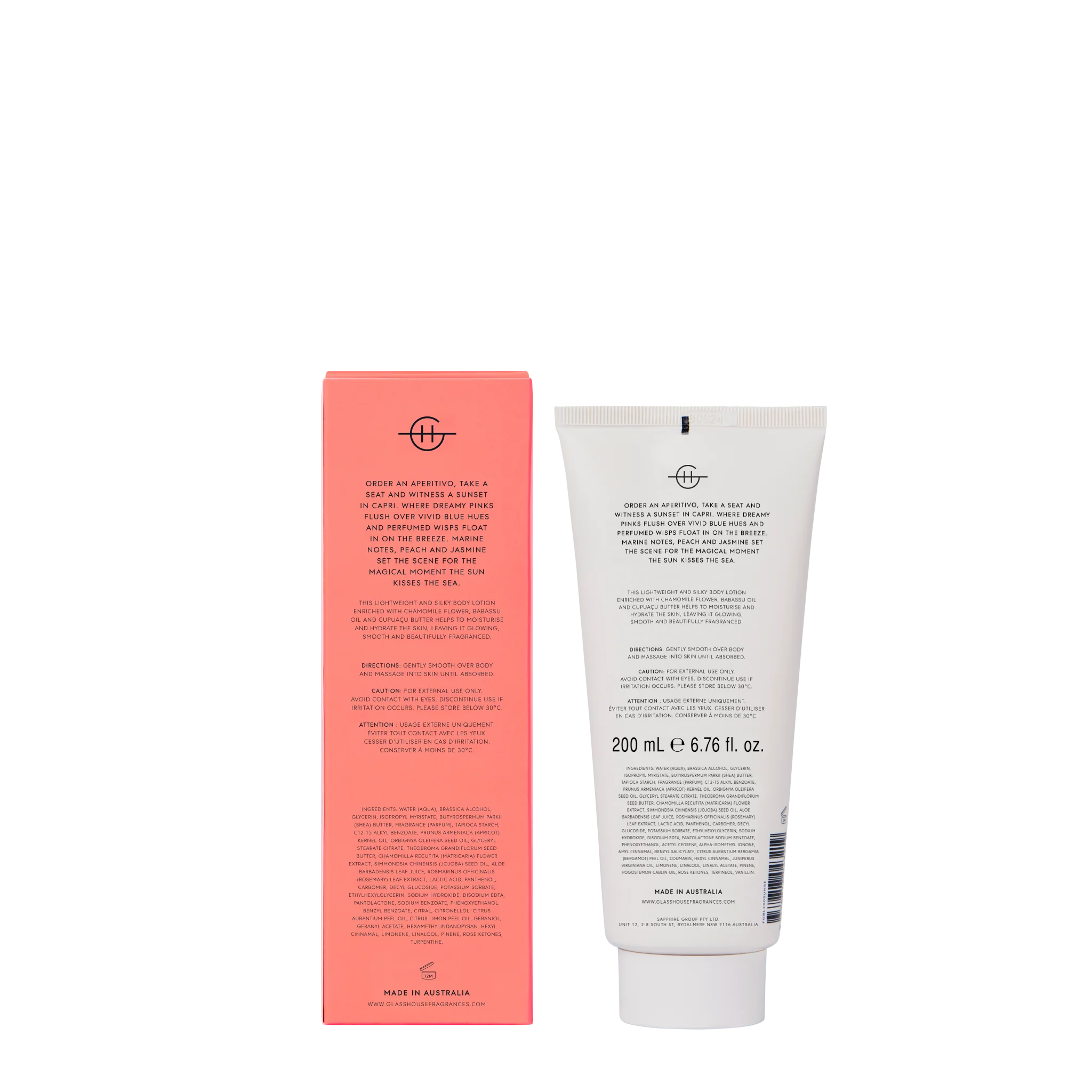 Glasshouse Fragrance glasshouse Glasshouse Sunsets In Capri Body Lotion 200mL