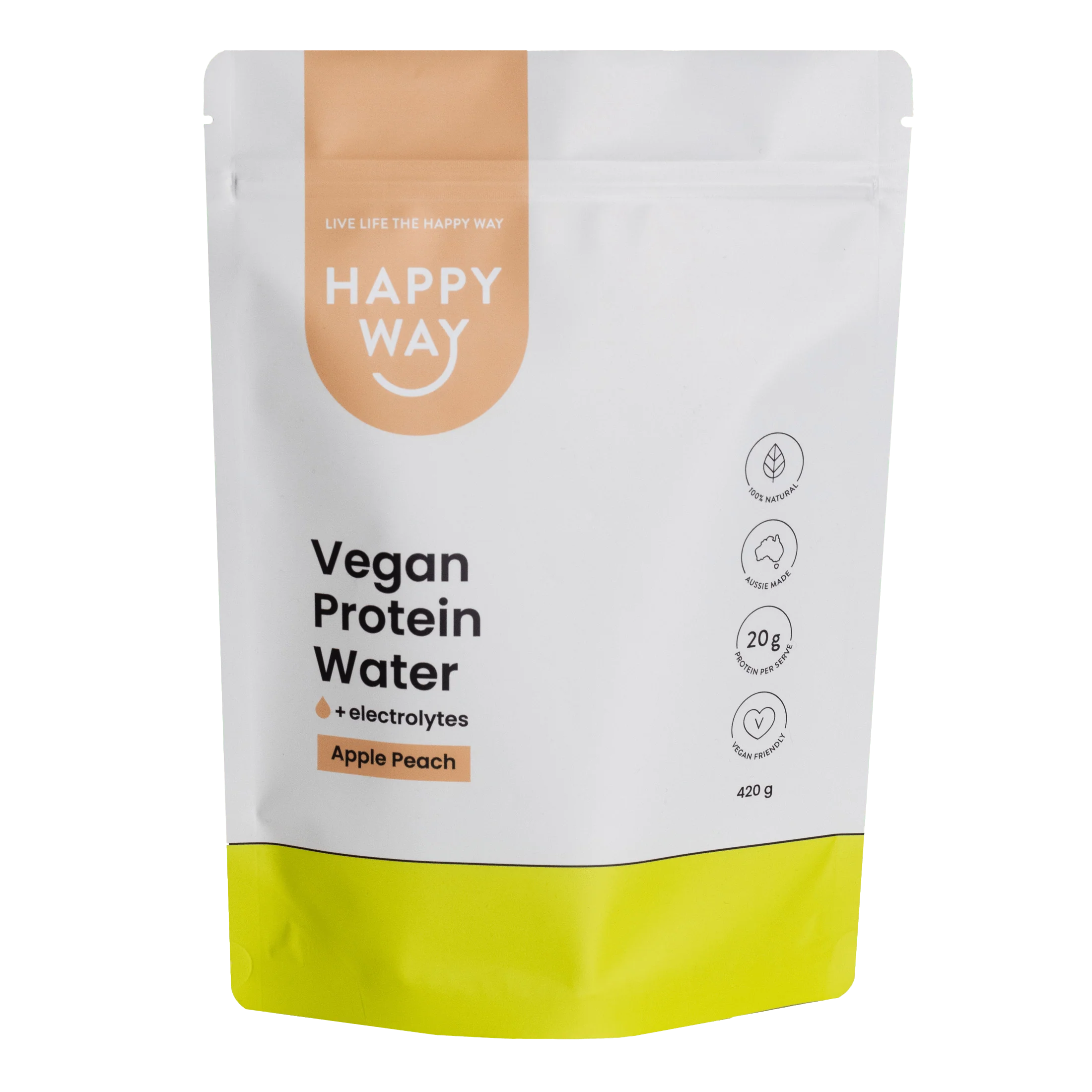 Happy Way Plant Protein Vegan Protein Water Apple Peach 420g