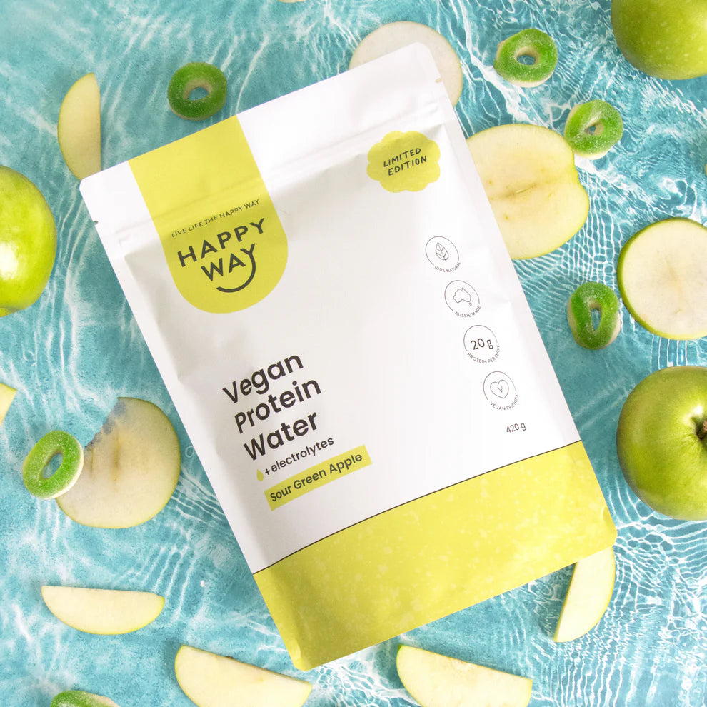 Happy Way - Sour Green Apple Vegan Protein Water 420g - Exquisite Laser Clinic 