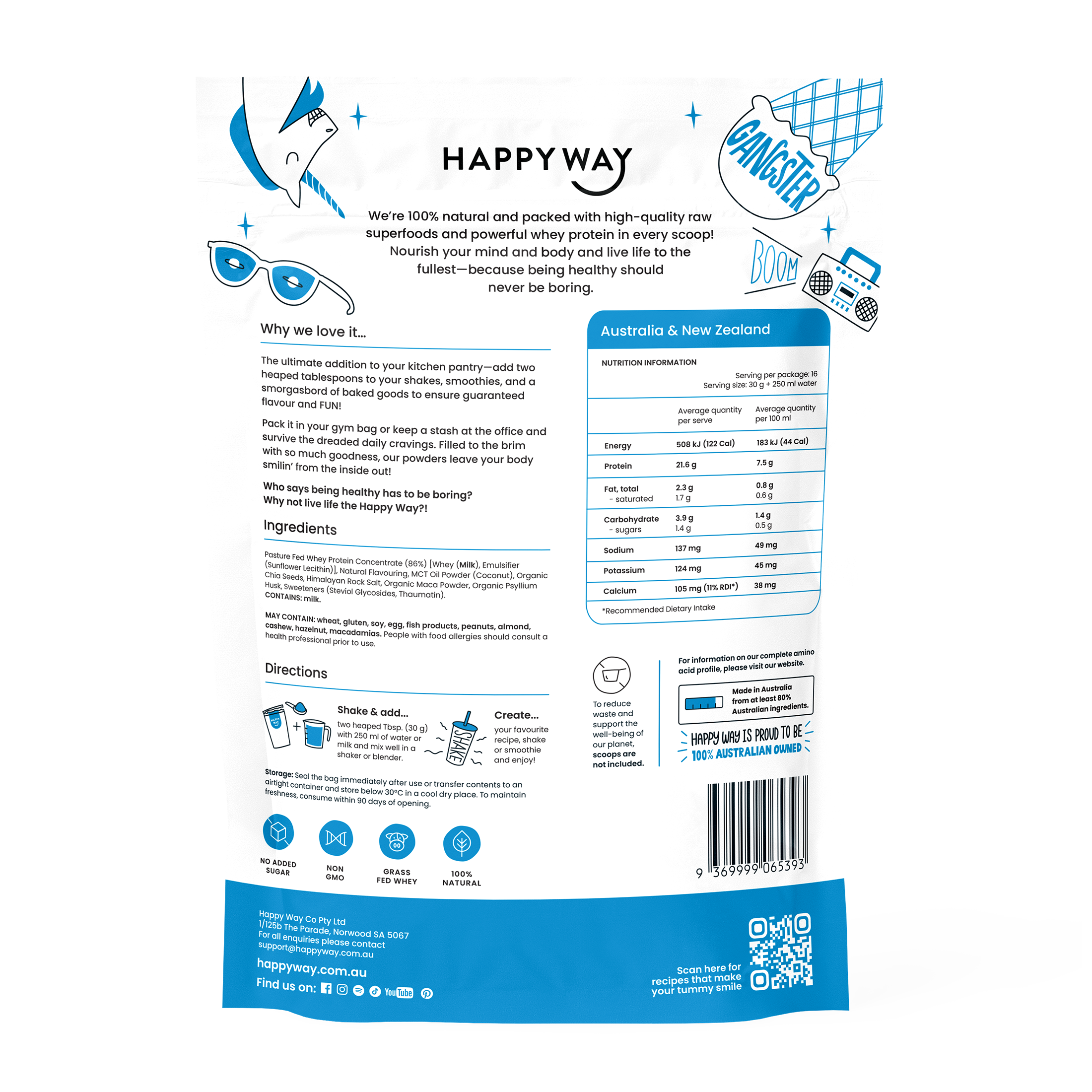 Happy Way Whey Protein Happy Way Whey Protein Powder Vanilla