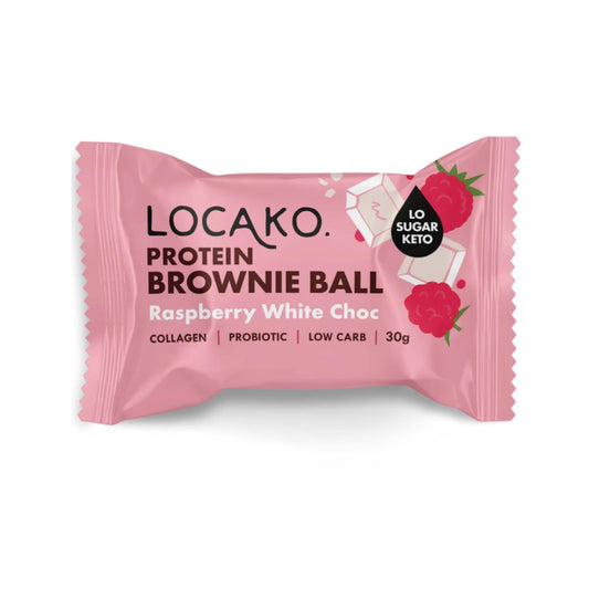LOCAKO Bars Locako | Protein Brownie Ball Raspberry White Choc
