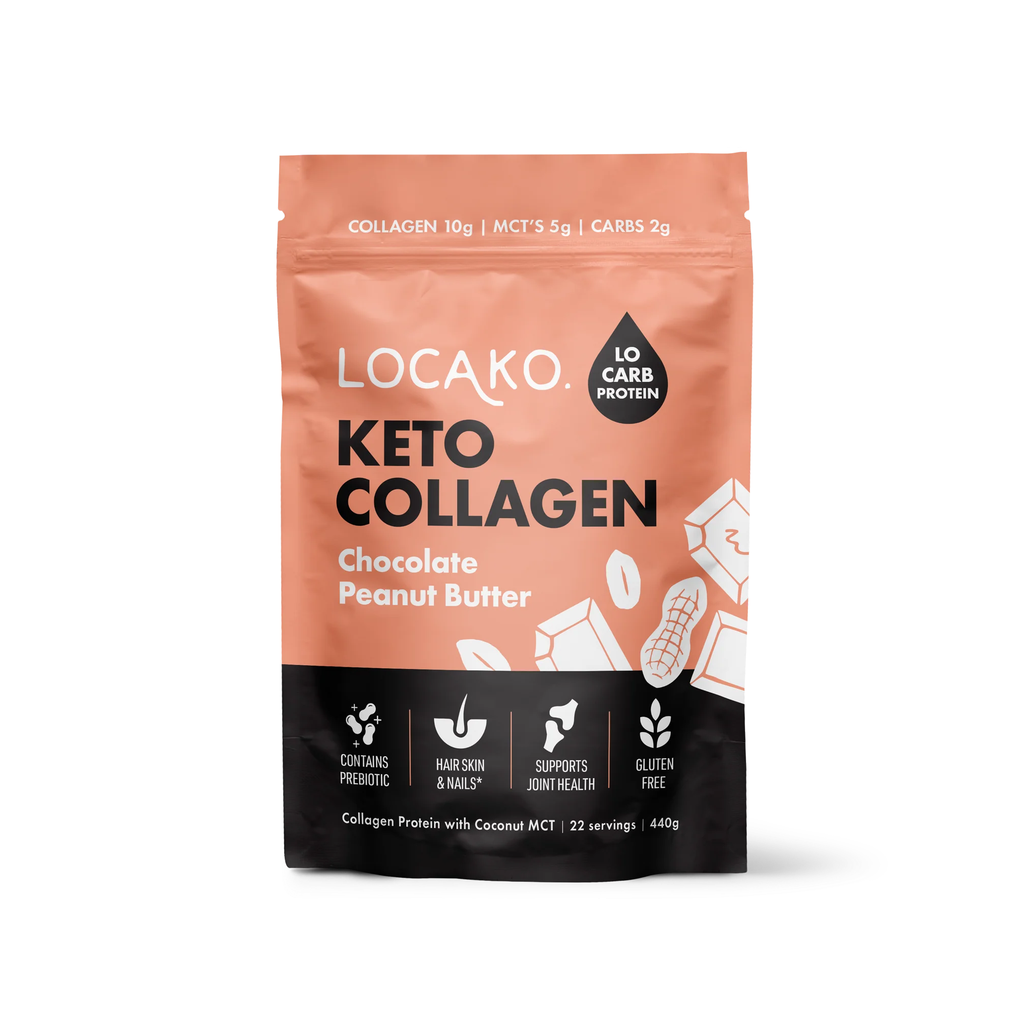 LOCAKO Coffee Creamer Locako Chocolate Peanut Butter- Collagen Protein  (440g)