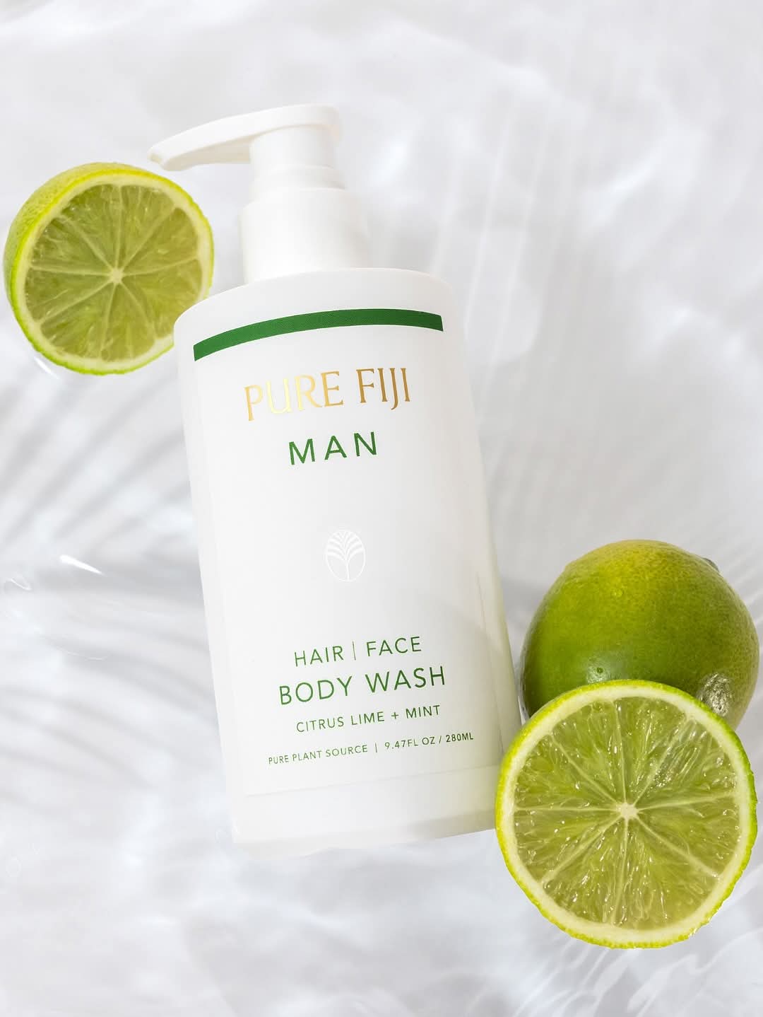 Pure Fiji body wash Pure Fiji MAN Hair, Face and Body Wash 280ml Citrus Lime and Mint **Pre Order**