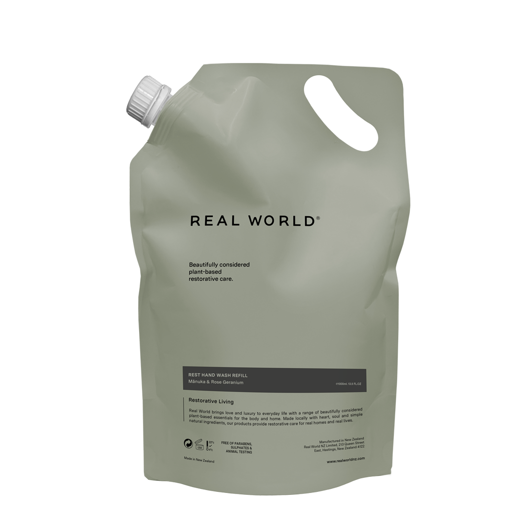 Real World hand wash 1 Litre Refill Real World Rest Hand Wash -Mānuka & Rose Geranium