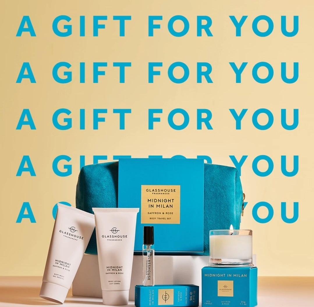 Glasshouse Midnight in Milan Travel Pack FREE GWP when you spend over $120 of Glasshouse products.