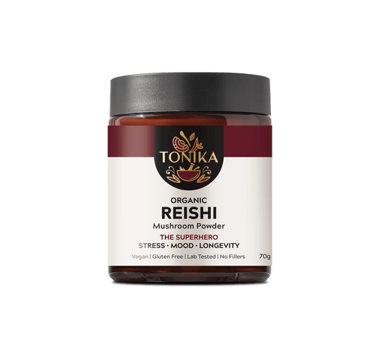 Tonika Powder TONIKA Organic Reishi Mushroom Powder Glass Jar - THE SUPERHERO 70gm