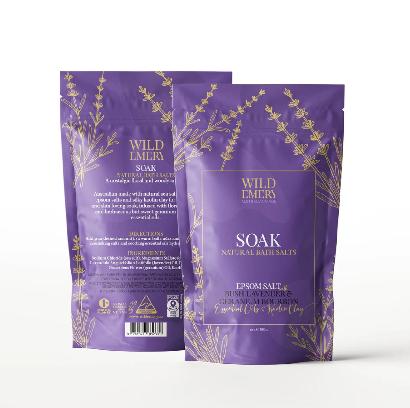 Wild Emery Bath Salts Natural Bath Salts - Soak 180g