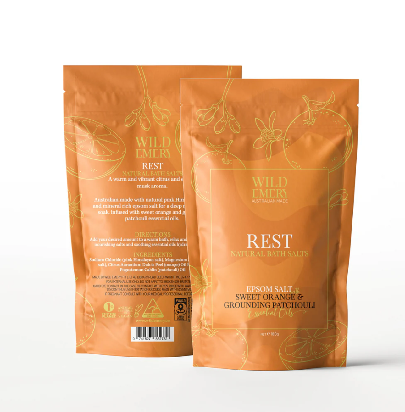 Wild Emery Bath Salts Rest Natural Bath Salts 180g