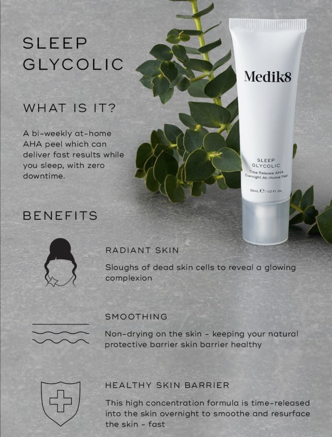 MEDIK8 SLEEP GLYCOLIC AT HOME PEEL 30ml - Exquisite Laser Clinic