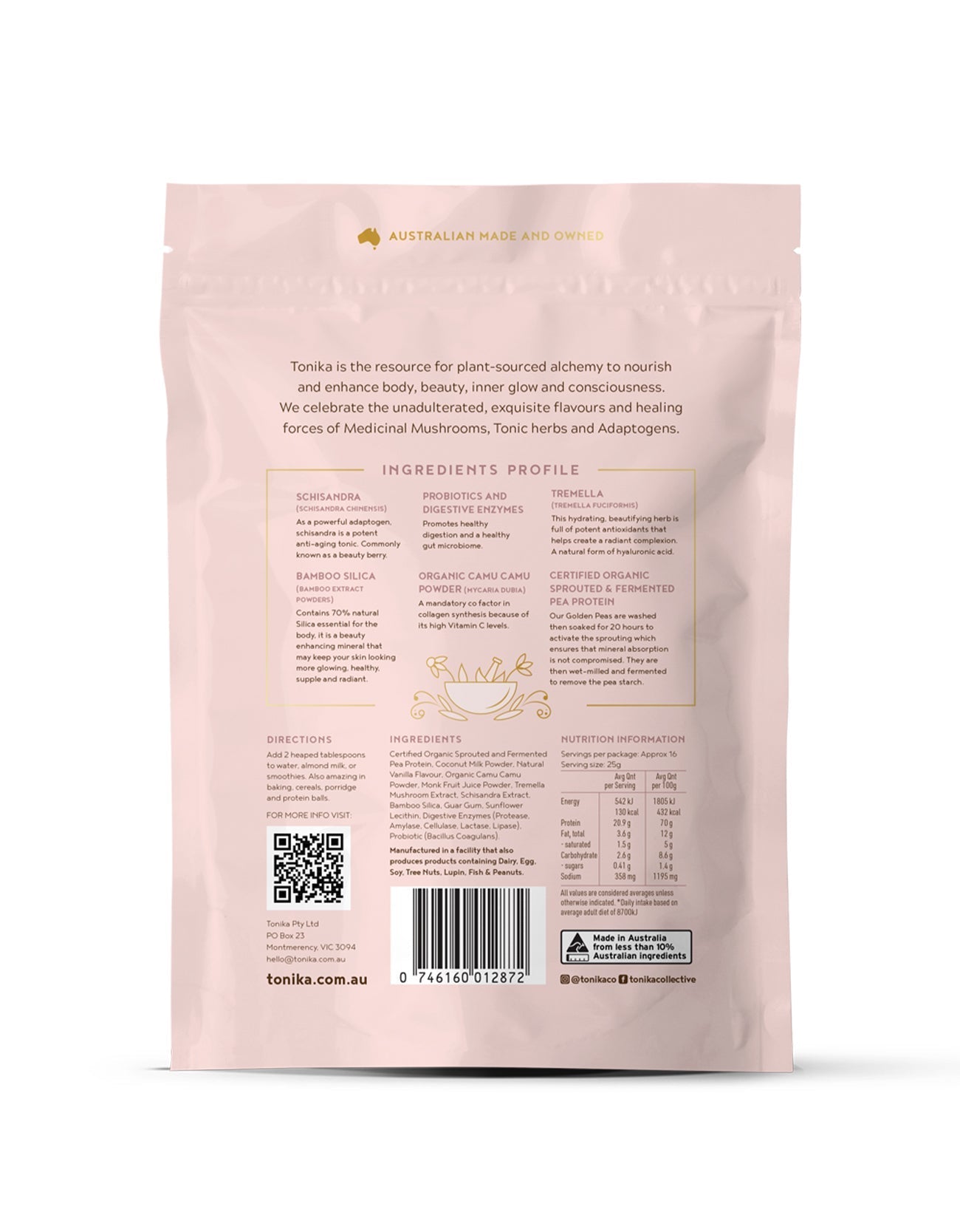 Tonika Plant Protein TONIKA Plant Based Protein Creamy Vanilla Tart